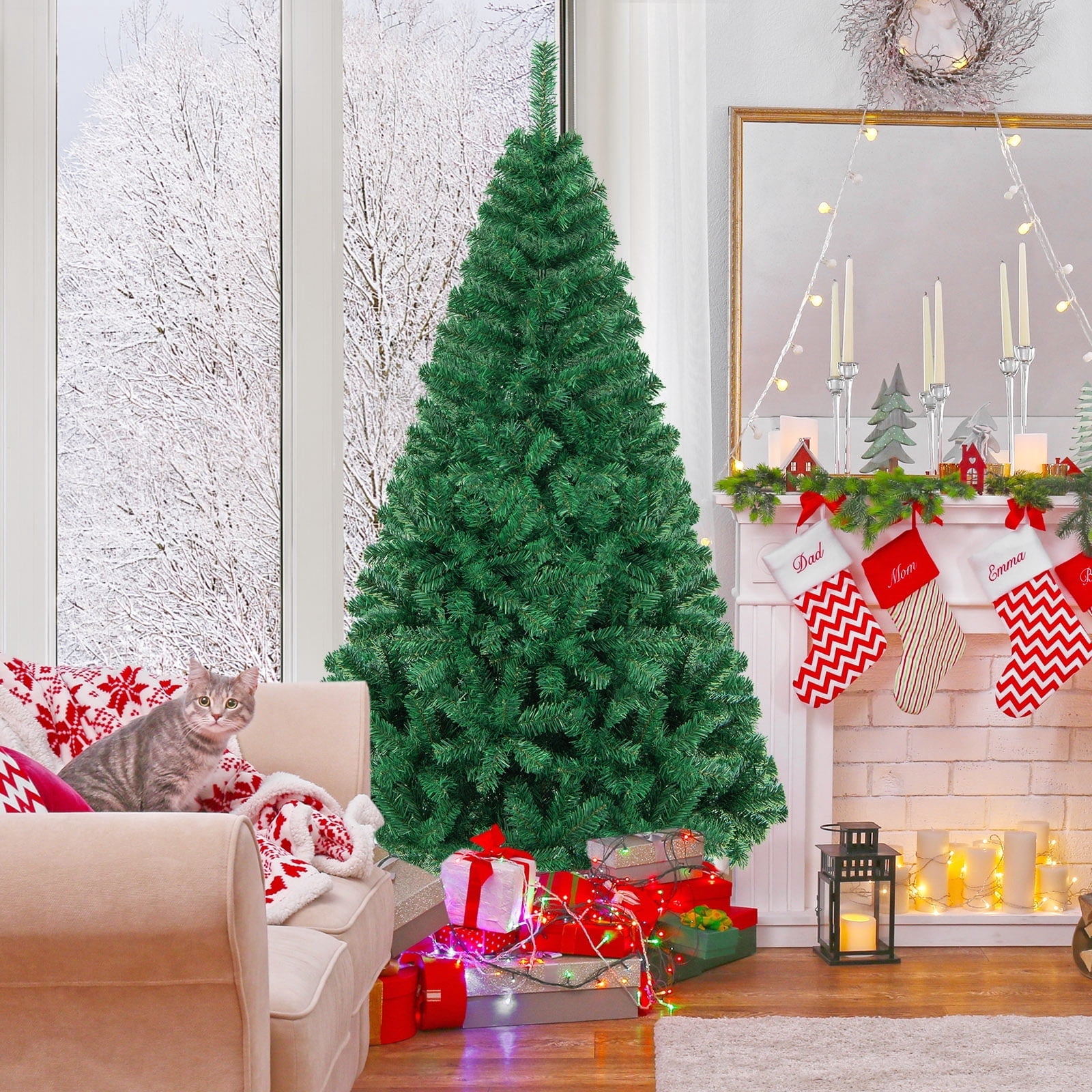 Costway 6Ft Artificial PVC Christmas Tree Stand Indoor Outdoor