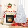 thumbnail image 1 of Costway 6Ft Artificial PVC Christmas Tree Stand Indoor Outdoor White, 1 of 10