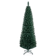 Costway 6Ft PVC Artificial Pencil Christmas Tree Slim Stand Green