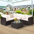 thumbnail image 1 of Costway  6PCS Patio Rattan Furniture Set Sectional Cushioned Sofa Deck Beige, 1 of 10