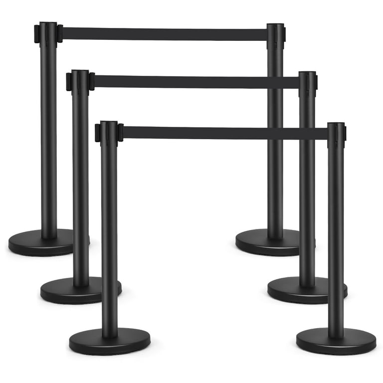 The Shopfitting Shop 4 X Blue Retractable Crowd Control Barrier Posts