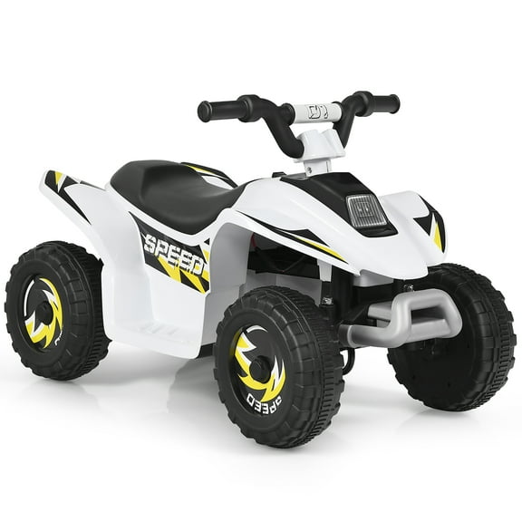 Costway 6V Kids Electric Quad ATV 4 Wheels Ride on Toy Toddlers Forward & Reverse White