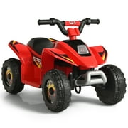 Costway 6V Kids Electric Quad ATV 4 Wheels Ride On Toy for Toddlers Forward&Reverse Red