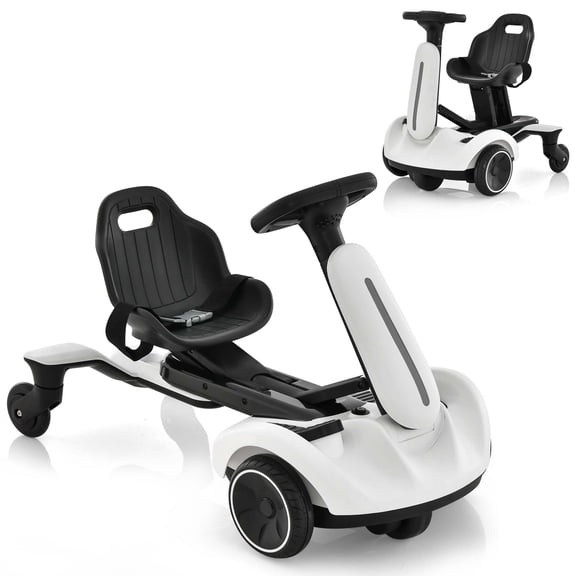 Costway 6V Kids Ride On Drift Car Electric Drifting Go Kart for Kids with 360° Spin White