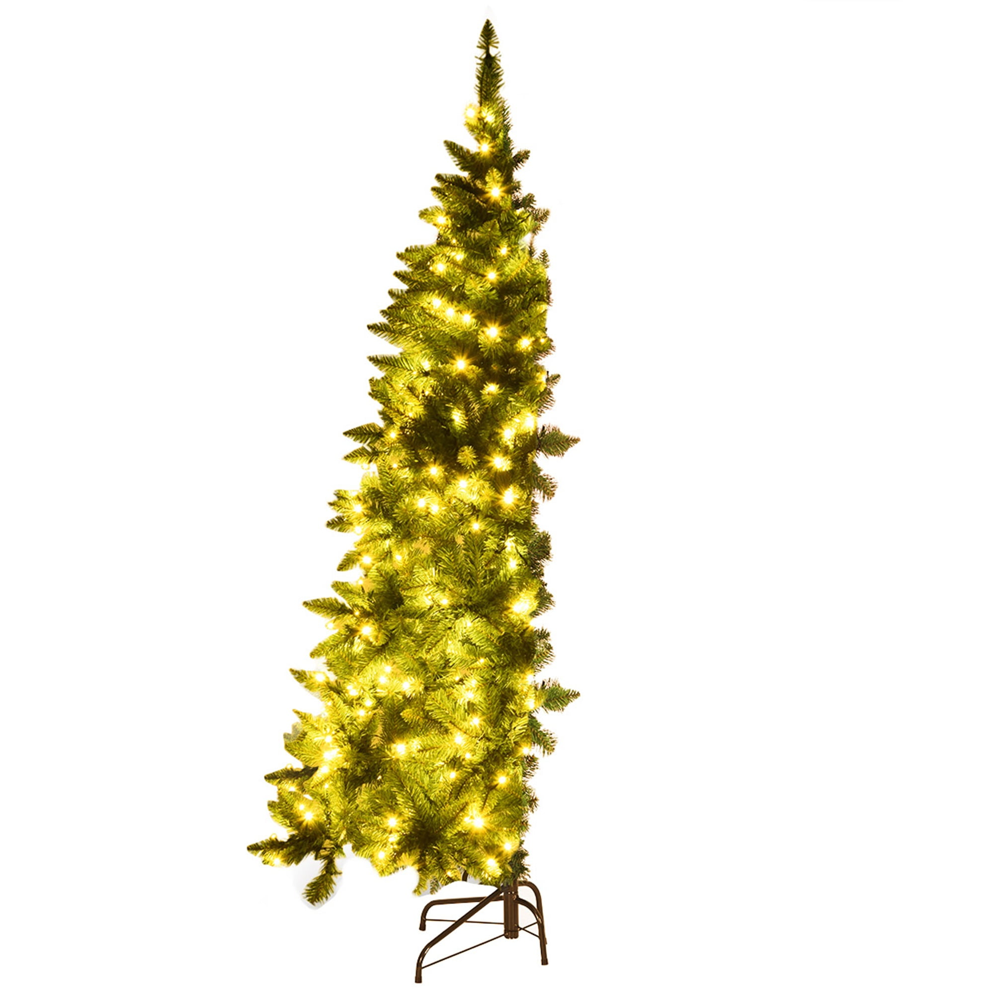 6' Green Pre-Lit Artificial Fir Christmas Tree with LED Lights