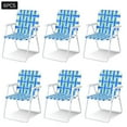 thumbnail image 1 of Costway 6pcs Folding Beach Chair Camping Lawn Webbing Chair Lightweight 1 Position Blue, 1 of 10