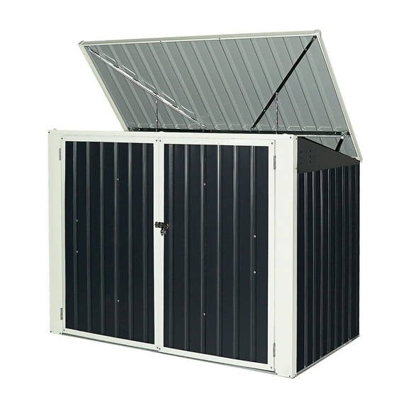 Costway 6x3FT Horizontal Storage Shed 68 Cubic Feet for Garbage Cans Tools Accessories