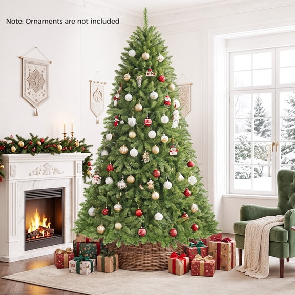 Costway 7.5 FT Artificial Christmas Tree with 2514 Full Branch Tips & Folding Metal Stand