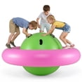 thumbnail image 1 of Costway 7.5 FT Inflatable Dome Rocker Bouncer with 6 Handles Fun Outdoor Game for Kids Pink & Green, 1 of 10
