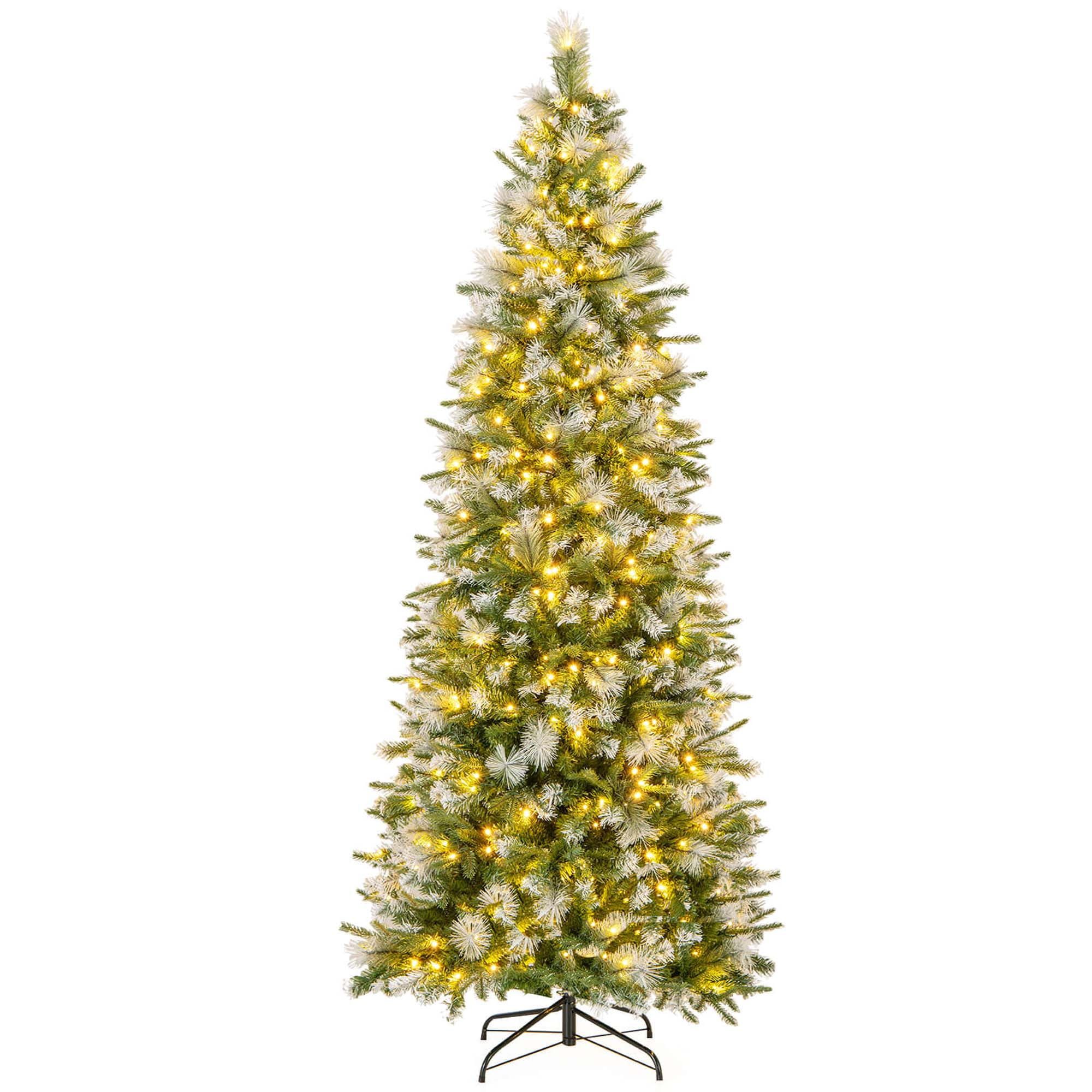 Costway, Artificial Christmas Tree, 9 ft, Pre-Lit Frosted Tips