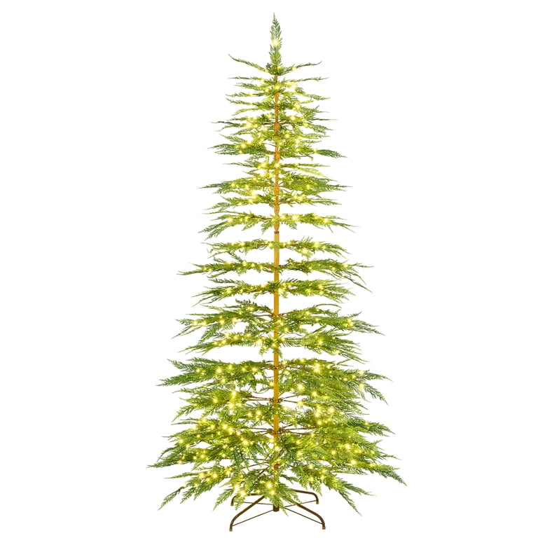 Costway 7.5 FT Pre-Lit LED Christmas Tree with 612 PE Branch Tips
