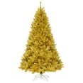 thumbnail image 1 of Costway 7.5ft Artificial Tinsel Christmas Tree w/1258 Tips Foldable Stand Champagne Gold, 1 of 10