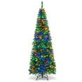 thumbnail image 1 of Costway 7.5ft Pre-Lit Hinged Pencil Christmas Tree 350 Multicolor Lights, 1 of 10