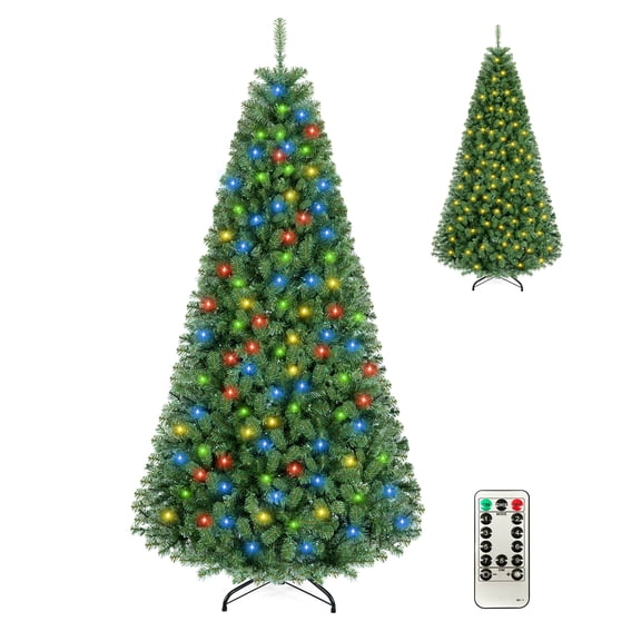 Costway 7 FT Pre-Lit Artificial Christmas Tree with 1181 Dense Branch Tips, 500 LED Lights