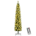 thumbnail image 1 of Costway 7 FT Pre-Lit Pencil Artificial Christmas Tree with 150 LED Warm White Lights,8 Modes, 1 of 10