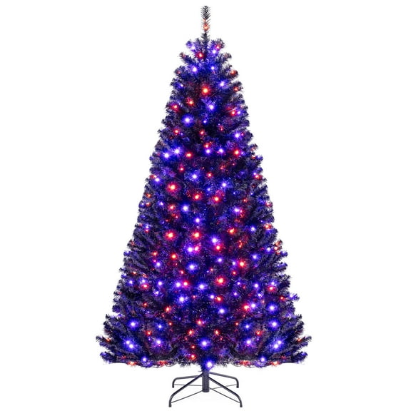 Costway 7' Halloween Tree Artificial Decoration Tree with 1040 Branch Tips 6 Lighting Modes