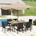 thumbnail image 1 of Costway 7 PCS Patio Dining Set with Acacia Wood Dining Table Rattan Armchairs Soft Cushions, 1 of 7