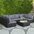 thumbnail image 1 of Costway 7 PCS Patio Rattan Sofa Set Sectional Conversation Furniture Set Garden Outdoor Gray, 1 of 10