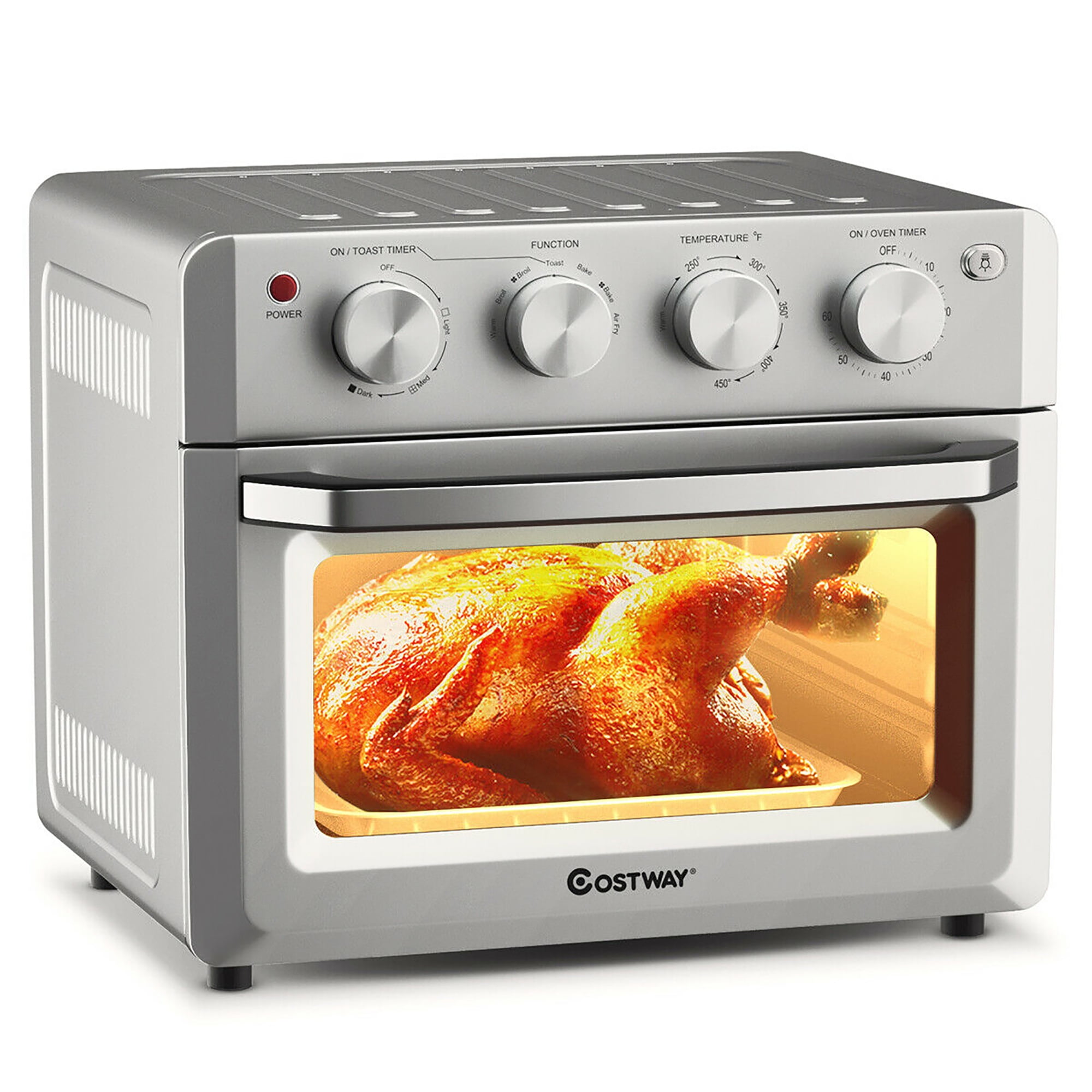 EP24760GR Costway 16-in-1 Air Fryer Oven 15.5 QT Toaster Oven Rotisserie  Dehydrator w/ Accessories Black