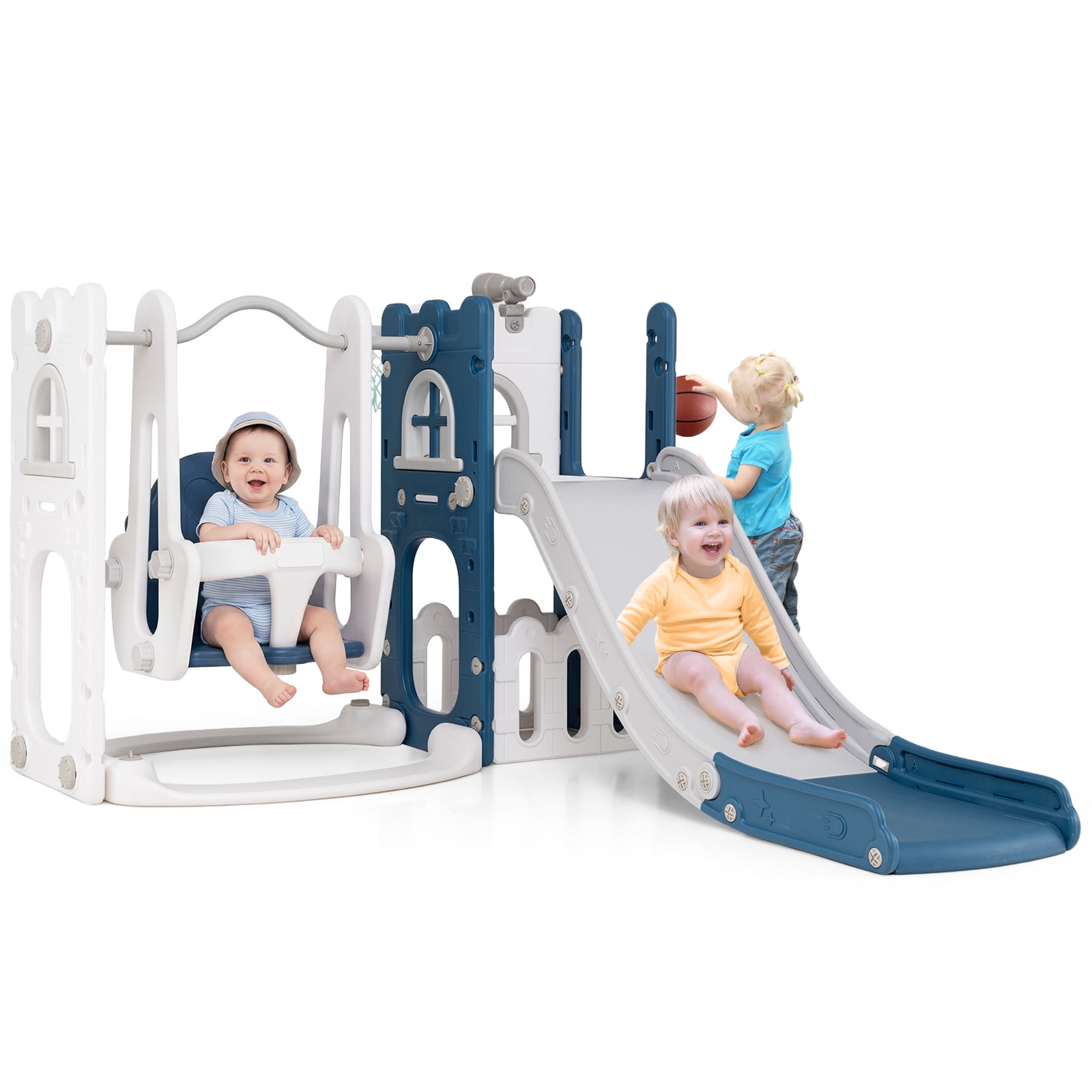 Costway 7-in-1 Toddler Slide & Swing Set Indoor Playground for