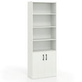 thumbnail image 1 of Costway 70" Bookcase with Adjustable Shelves with 2-Door Cabinet Multipurpose Display Rack White, 1 of 10
