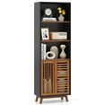 thumbnail image 1 of Costway 70” Bookshelf, 5-Tier Bookcase with Reversible Adjustable Shelf & Sliding Doors, 1 of 11