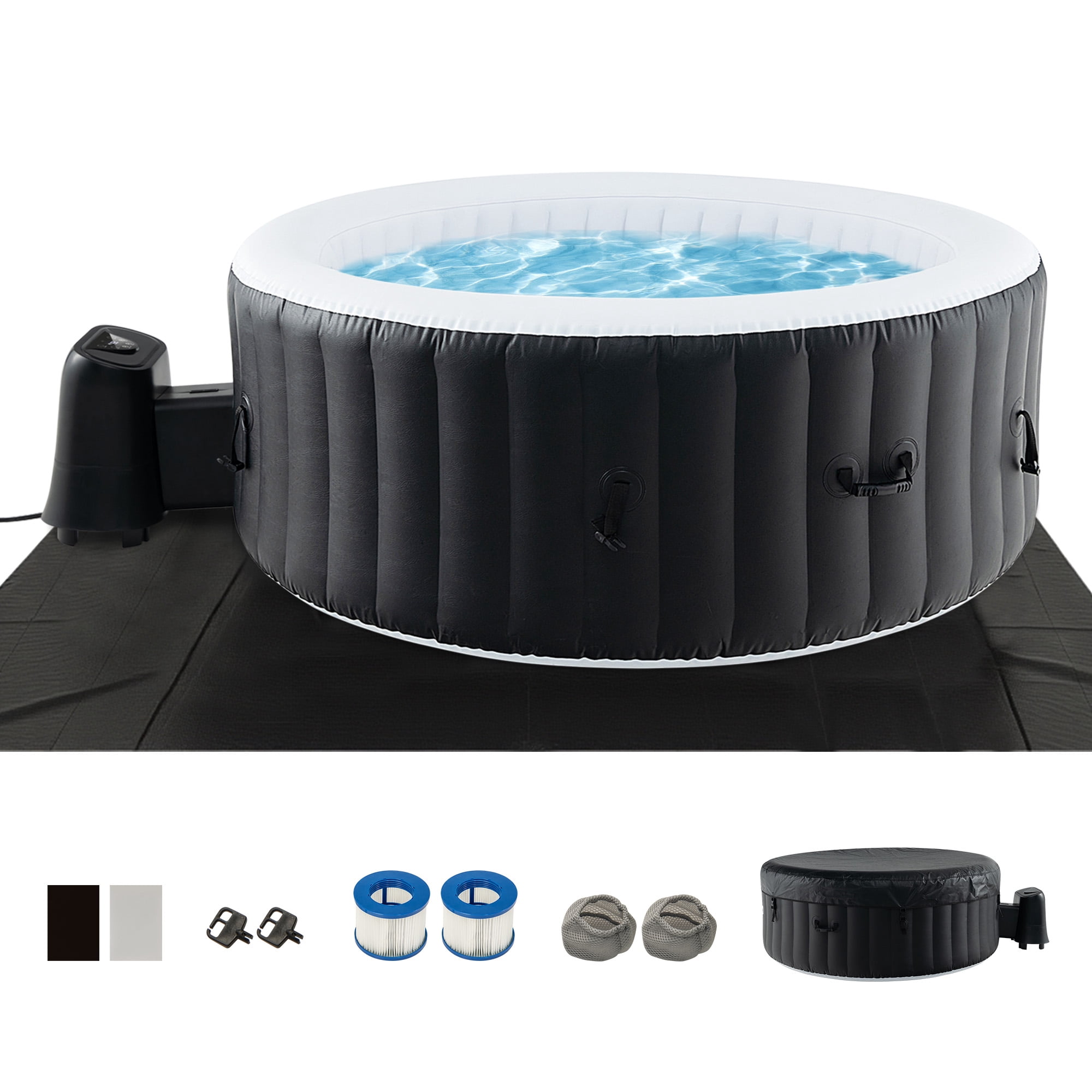 Costway 70" Round SPA Pool Inflatable Hot Tub with 110 Air Jets Electric Heater Pump