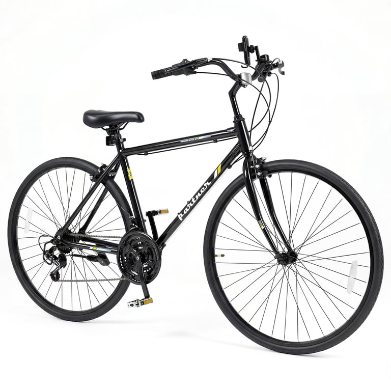 Costway, Hybrid Bike, 18-Speed Shimano Drivetrain, Phone Holder