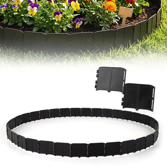 Costway 70PCS Garden Edging Borders 10.5 FT No Dig Plastic Landscape Edging Kit for Yard
