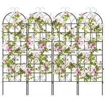 Costway 71" Tall Metal Garden Trellis for Climbing Plants 4 Pack Fence Panels Retro
