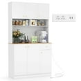 thumbnail image 1 of Costway 71" Tall Pantry Cabinet with Outlets USB Ports Anti-Tipping Kits Adjustable Shelves White, 1 of 10