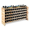 Costway 72 Bottle Wood Wine Rack Stackable Storage 6 Tier Storage
