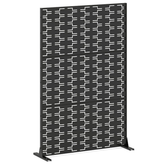 Costway 1 PCS 72”H x 48”W Metal Privacy Screen with Expansion Bolts & Connection Screws for Patio