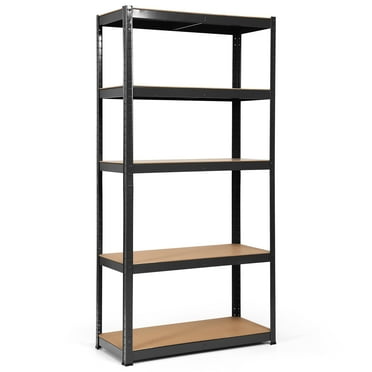 Costway 72'' Heavy Duty Storage Shelf Steel Metal Garage Rack 5 Level Adjustable Black