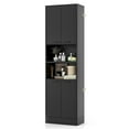 thumbnail image 1 of Costway 75" Tall Bathroom Storage Cabinet with 4 Doors & 2 Open Compartments Freestanding Black, 1 of 10