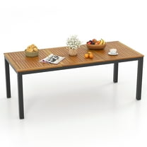 Mainstays Heritage Park Outdoor Square Steel Dining Table Brown Black Walmart Business Supplies