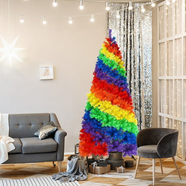 Multi coloured shop christmas tree