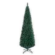 Costway 7Ft PVC Artificial Pencil Christmas Tree Slim Stand Green