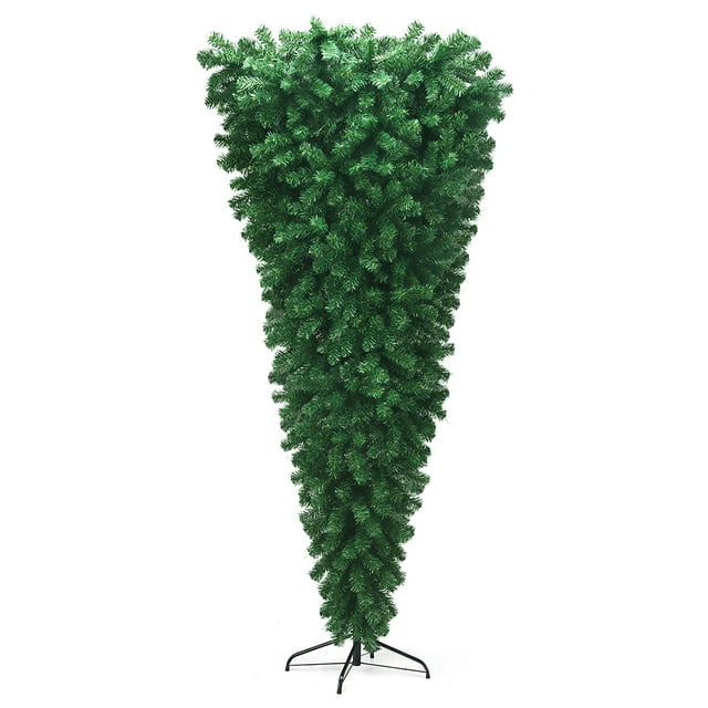 Costway 7Ft Unlit Upside Down Artificial Christmas Tree with 1000