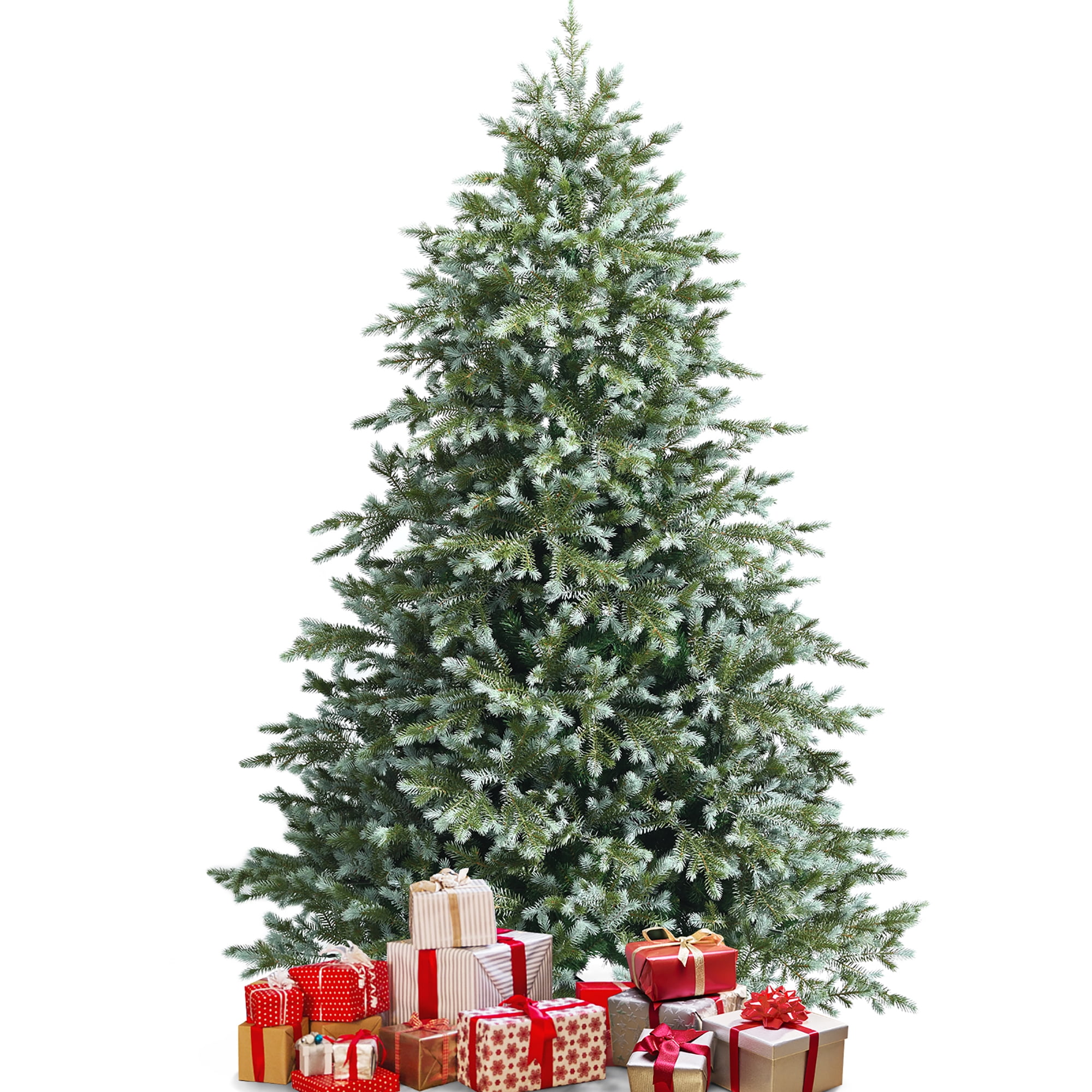 7ft Green Artificial Spruce Christmas Tree with Metal Stand