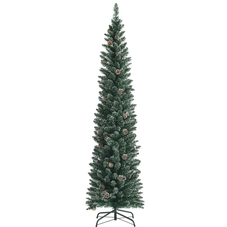 Slim snowy christmas tree cheap 7ft