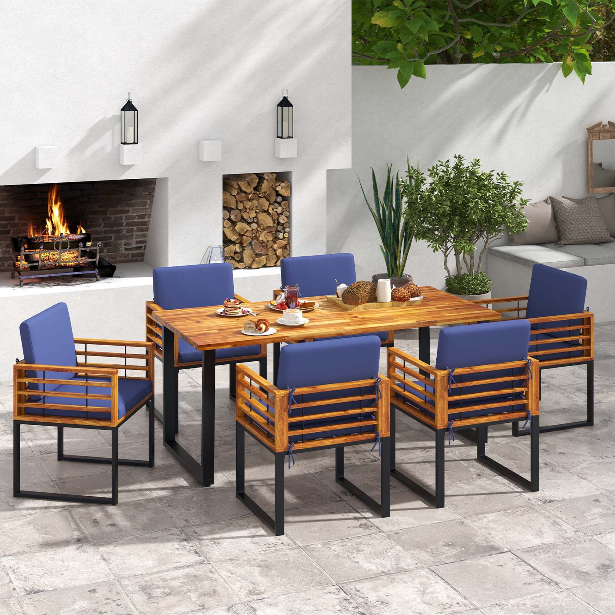 Outdoor space saving dining set discount