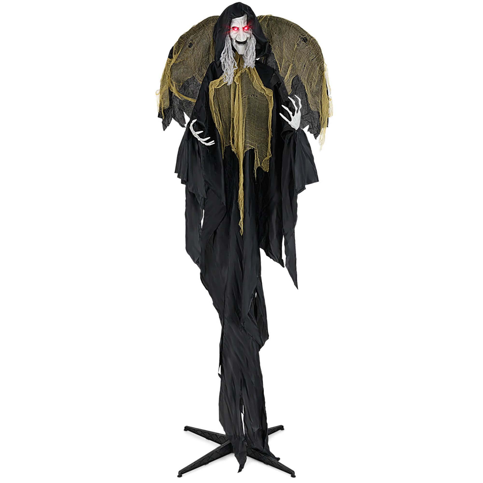 Costway 8.2 ft Halloween Standing Witch Voice Activated Animatronic Ghost with Lighted Eyes
