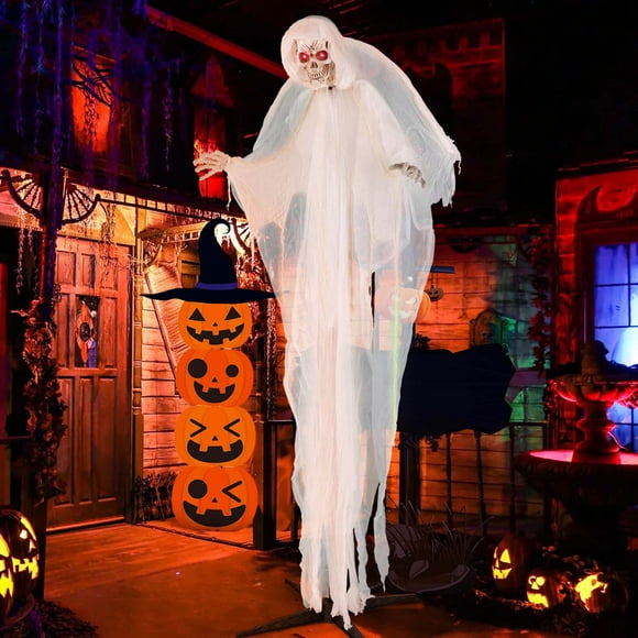 Costway 8.3 FT Halloween Standing Angel with Light up Eyes Sounds & Movements Garden