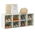thumbnail image 1 of Costway 8 Cubbies Shoe Bench with 500 LBS Weight Capacity Cubby Shoe Rack Storage Cabinet White, 1 of 10