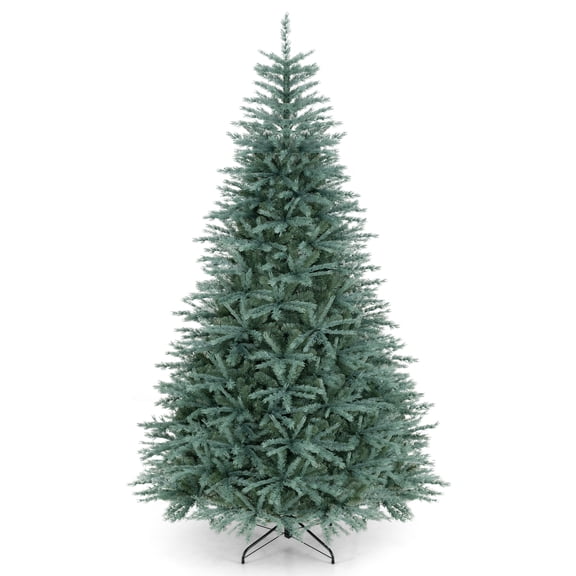 Costway 8 FT Artificial Spruce Christmas Tree with Metal Stand,1765 Lush Branch Tips