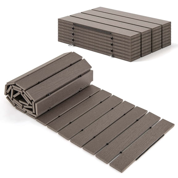 Costway 8 FT Outdoor Pathway with HDPE Frame Non-slip Surface Metal Wire Connection