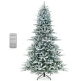 thumbnail image 1 of Costway 8 FT Snow Flocked Artificial Christmas Tree with 1447 PVC & PE Tips 800 LED Lights, 1 of 11