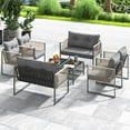 thumbnail image 1 of Costway 8 PCS Patio Furniture Set PE Rattan Conversation Sofa Set with Thick Cushions, 1 of 10