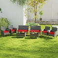 thumbnail image 1 of Costway 8 PCS Patio Furniture Set with Washable Cushions and Tempered Glass Coffee Table, 1 of 9